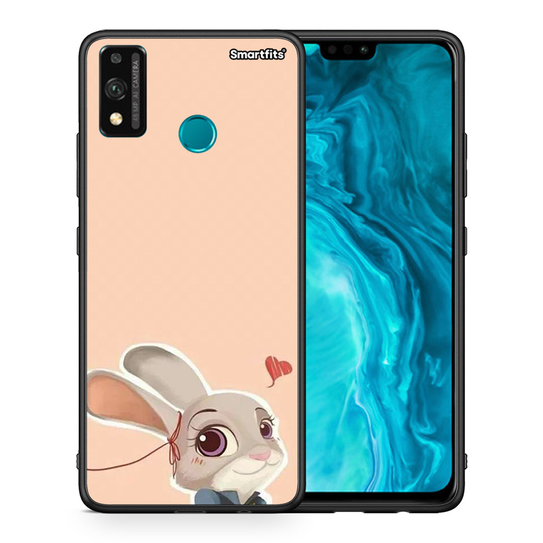 Θήκη Honor 9X Lite Nick Wilde And Judy Hopps Love 2 από τη Smartfits με σχέδιο στο πίσω μέρος και μαύρο περίβλημα | Honor 9X Lite Nick Wilde And Judy Hopps Love 2 case with colorful back and black bezels