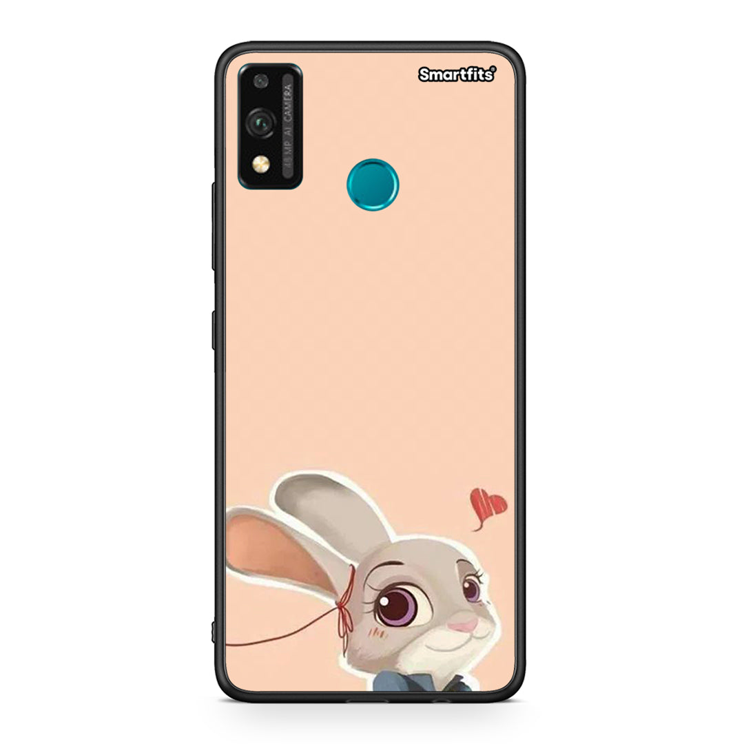 Honor 9X Lite Nick Wilde And Judy Hopps Love 2 θήκη από τη Smartfits με σχέδιο στο πίσω μέρος και μαύρο περίβλημα | Smartphone case with colorful back and black bezels by Smartfits