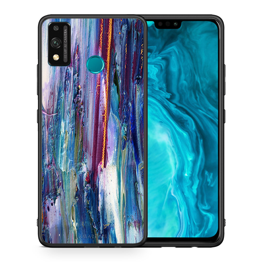 Θήκη Honor 9X Lite Winter Paint από τη Smartfits με σχέδιο στο πίσω μέρος και μαύρο περίβλημα | Honor 9X Lite Winter Paint case with colorful back and black bezels