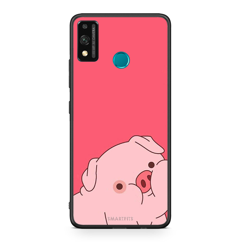 Honor 9X Lite Pig Love 1 Θήκη Αγίου Βαλεντίνου από τη Smartfits με σχέδιο στο πίσω μέρος και μαύρο περίβλημα | Smartphone case with colorful back and black bezels by Smartfits