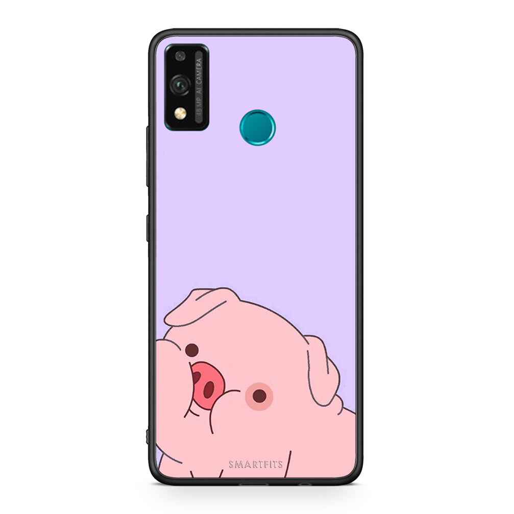 Honor 9X Lite Pig Love 2 Θήκη Αγίου Βαλεντίνου από τη Smartfits με σχέδιο στο πίσω μέρος και μαύρο περίβλημα | Smartphone case with colorful back and black bezels by Smartfits