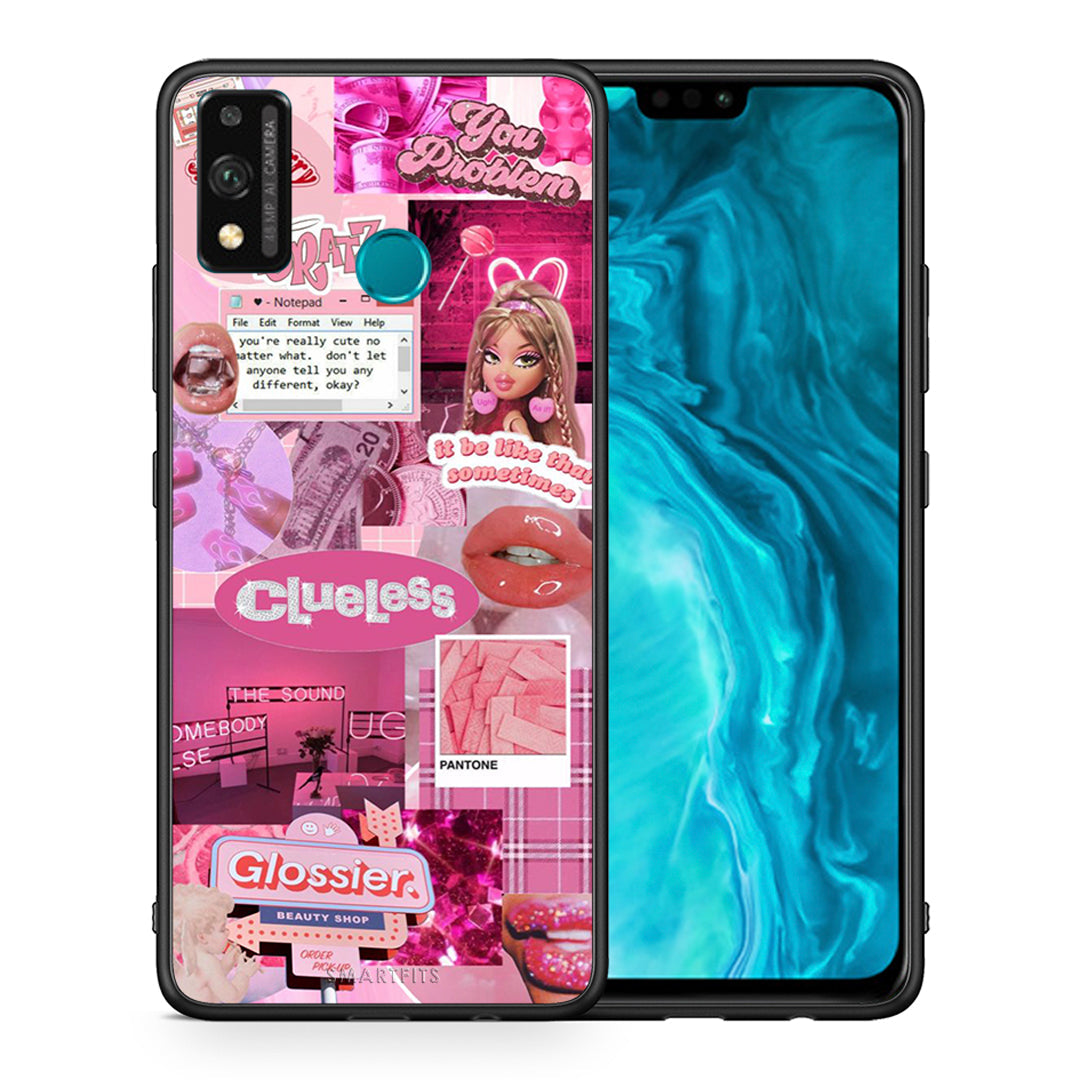 Θήκη Αγίου Βαλεντίνου Honor 9X Lite Pink Love από τη Smartfits με σχέδιο στο πίσω μέρος και μαύρο περίβλημα | Honor 9X Lite Pink Love case with colorful back and black bezels