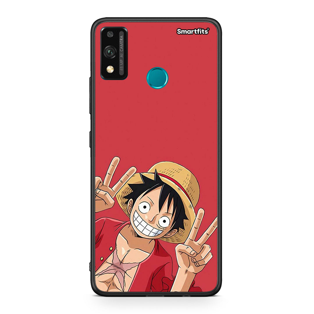 Honor 9X Lite Pirate Luffy Θήκη από τη Smartfits με σχέδιο στο πίσω μέρος και μαύρο περίβλημα | Smartphone case with colorful back and black bezels by Smartfits