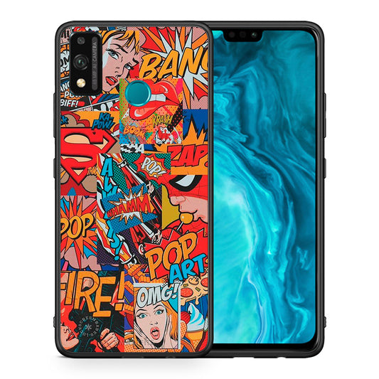 Θήκη Honor 9X Lite PopArt OMG από τη Smartfits με σχέδιο στο πίσω μέρος και μαύρο περίβλημα | Honor 9X Lite PopArt OMG case with colorful back and black bezels
