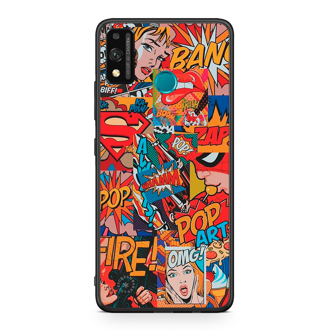 Honor 9X Lite PopArt OMG θήκη από τη Smartfits με σχέδιο στο πίσω μέρος και μαύρο περίβλημα | Smartphone case with colorful back and black bezels by Smartfits