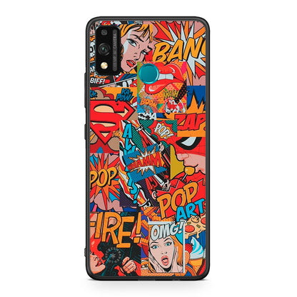 Honor 9X Lite PopArt OMG θήκη από τη Smartfits με σχέδιο στο πίσω μέρος και μαύρο περίβλημα | Smartphone case with colorful back and black bezels by Smartfits