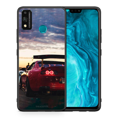 Θήκη Honor 9X Lite Racing Supra από τη Smartfits με σχέδιο στο πίσω μέρος και μαύρο περίβλημα | Honor 9X Lite Racing Supra case with colorful back and black bezels