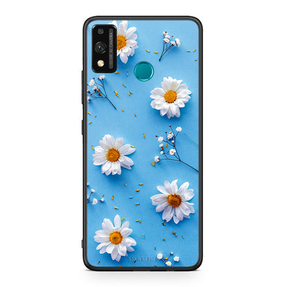 Honor 9X Lite Real Daisies θήκη από τη Smartfits με σχέδιο στο πίσω μέρος και μαύρο περίβλημα | Smartphone case with colorful back and black bezels by Smartfits