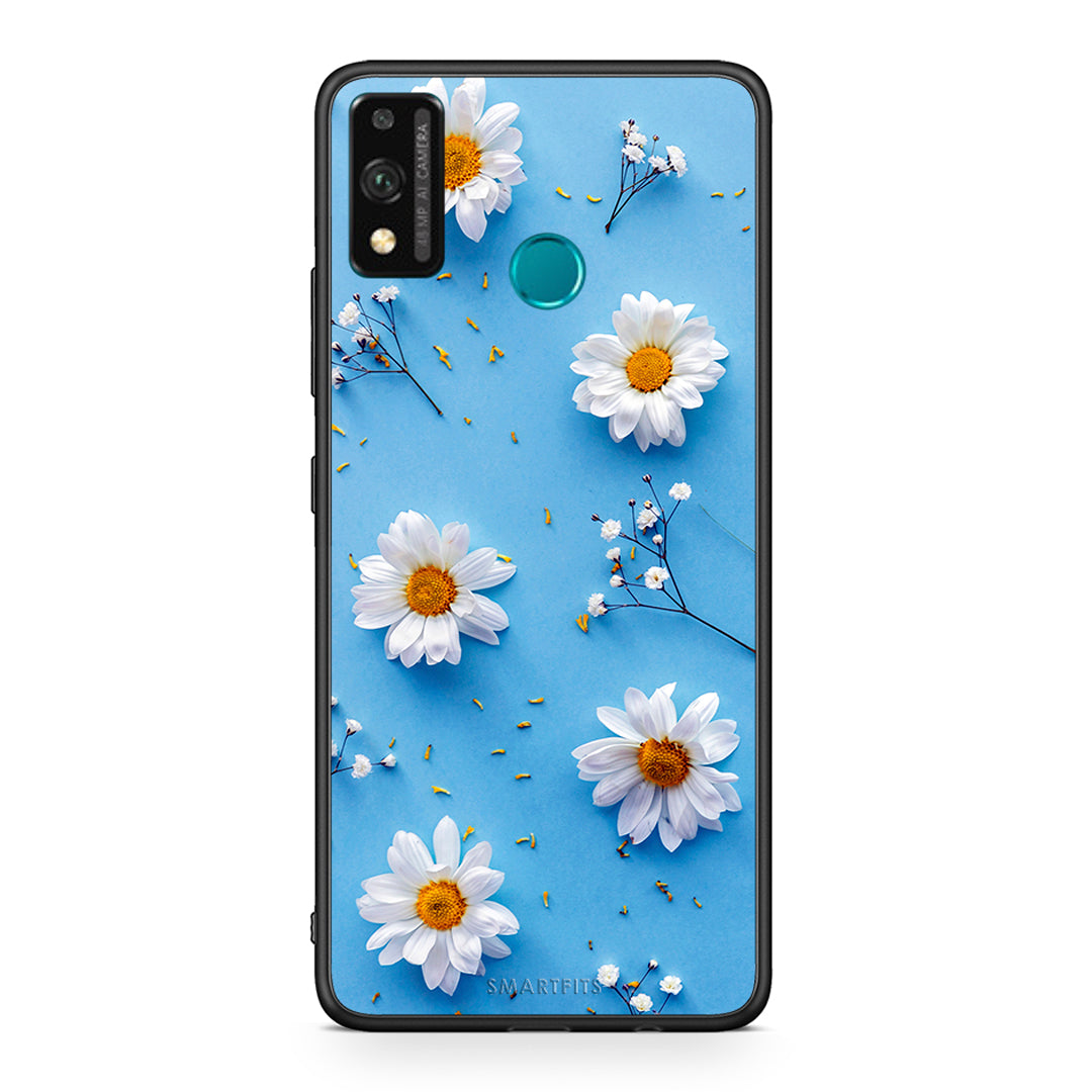 Honor 9X Lite Real Daisies θήκη από τη Smartfits με σχέδιο στο πίσω μέρος και μαύρο περίβλημα | Smartphone case with colorful back and black bezels by Smartfits