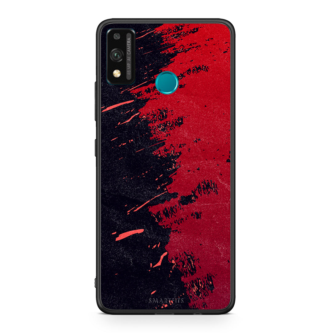 Honor 9X Lite Red Paint Θήκη Αγίου Βαλεντίνου από τη Smartfits με σχέδιο στο πίσω μέρος και μαύρο περίβλημα | Smartphone case with colorful back and black bezels by Smartfits