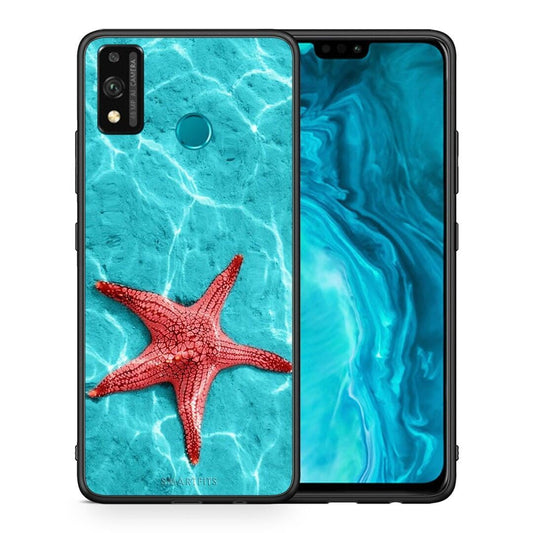 Θήκη Honor 9X Lite Red Starfish από τη Smartfits με σχέδιο στο πίσω μέρος και μαύρο περίβλημα | Honor 9X Lite Red Starfish case with colorful back and black bezels