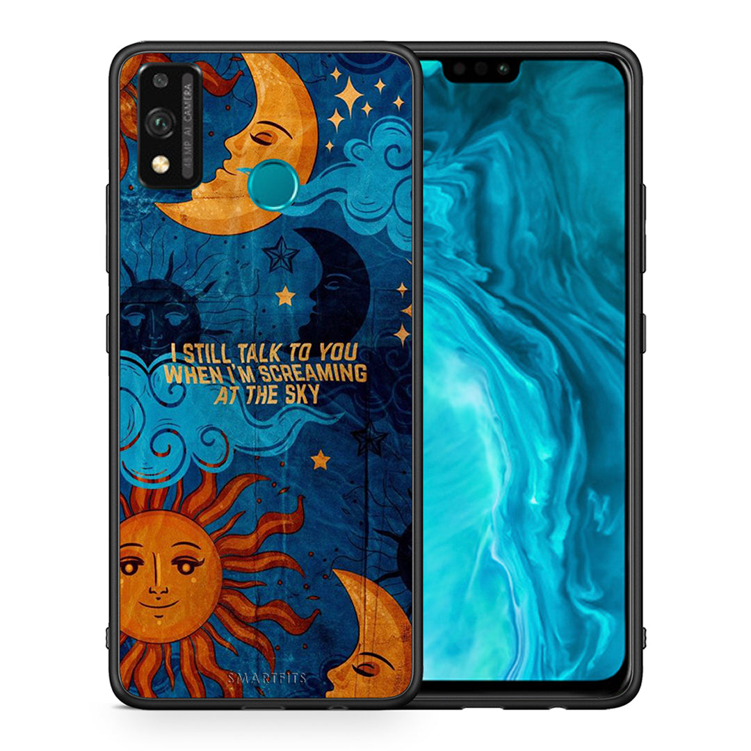 Θήκη Honor 9X Lite Screaming Sky από τη Smartfits με σχέδιο στο πίσω μέρος και μαύρο περίβλημα | Honor 9X Lite Screaming Sky case with colorful back and black bezels