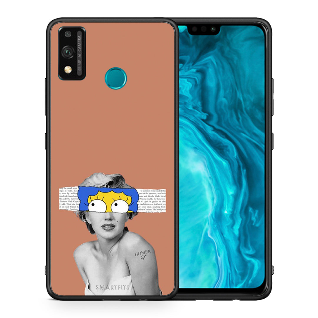 Θήκη Honor 9X Lite Sim Merilyn από τη Smartfits με σχέδιο στο πίσω μέρος και μαύρο περίβλημα | Honor 9X Lite Sim Merilyn case with colorful back and black bezels