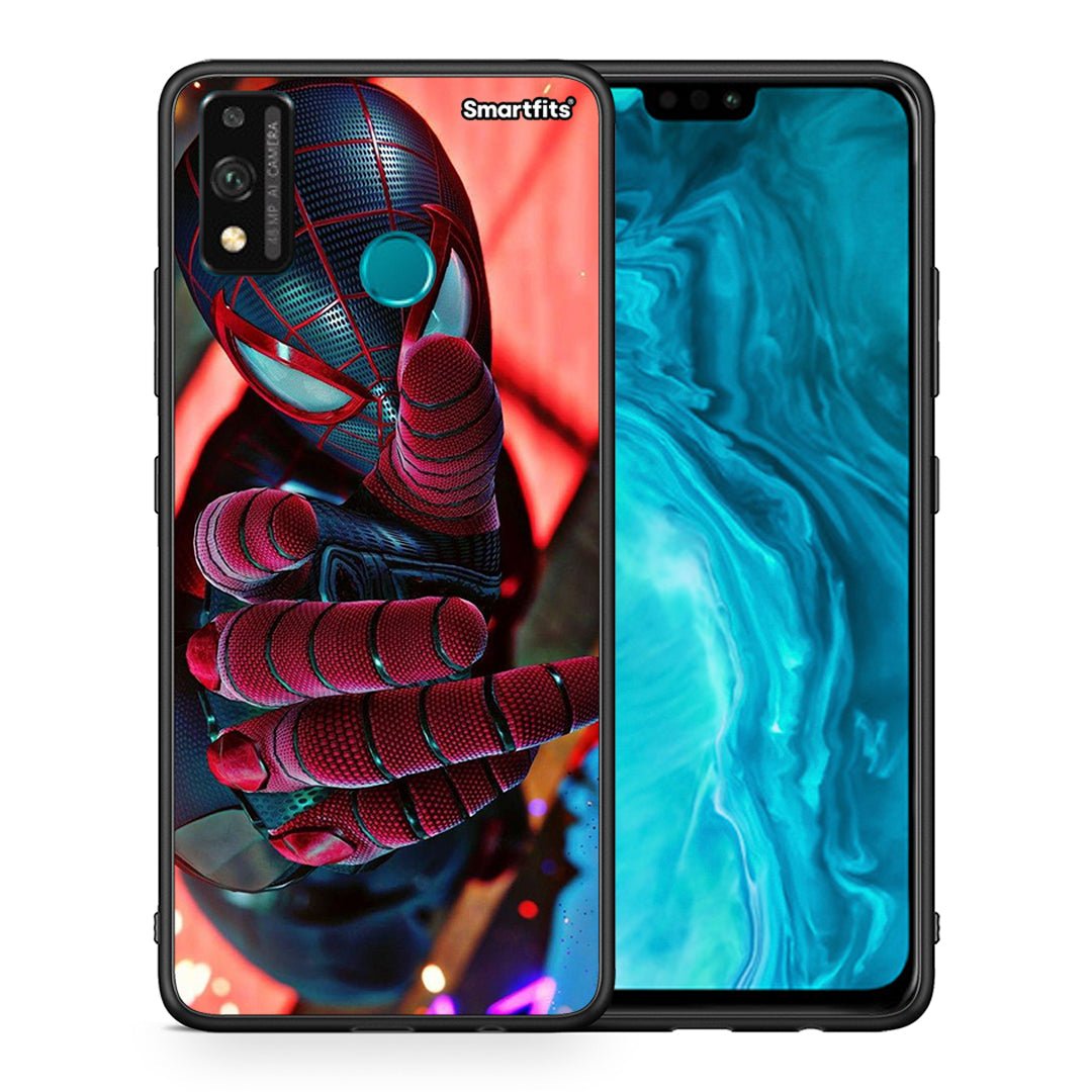 Θήκη Honor 9X Lite Spider Hand από τη Smartfits με σχέδιο στο πίσω μέρος και μαύρο περίβλημα | Honor 9X Lite Spider Hand case with colorful back and black bezels