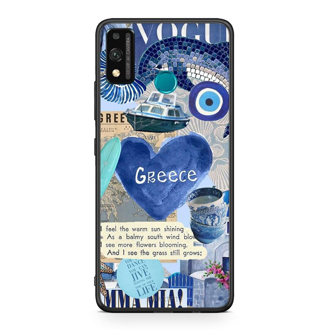 Honor 9X Lite Summer In Greece Θήκη από τη Smartfits με σχέδιο στο πίσω μέρος και μαύρο περίβλημα | Smartphone case with colorful back and black bezels by Smartfits