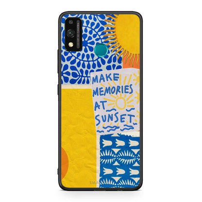 Honor 9X Lite Sunset Memories Θήκη από τη Smartfits με σχέδιο στο πίσω μέρος και μαύρο περίβλημα | Smartphone case with colorful back and black bezels by Smartfits