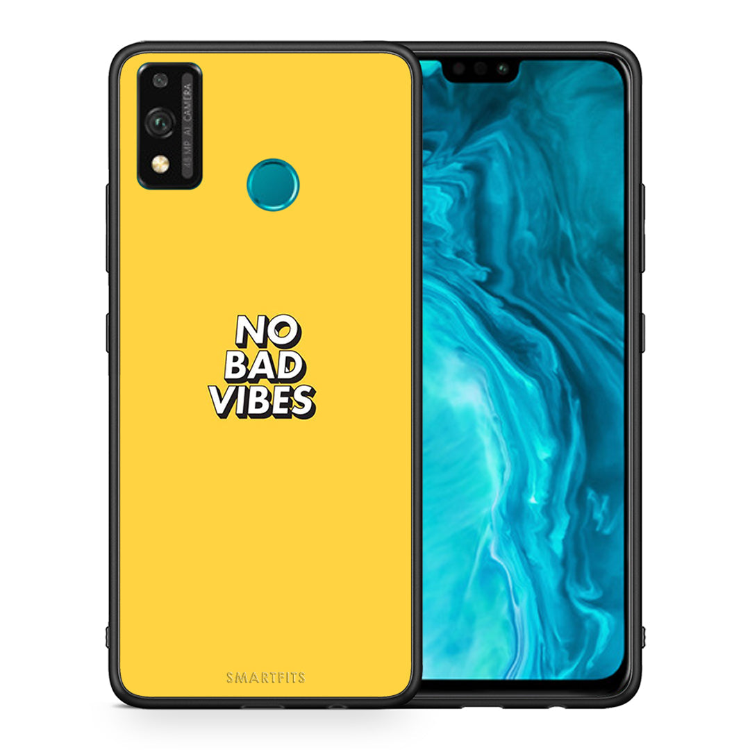 Θήκη Honor 9X Lite Vibes Text από τη Smartfits με σχέδιο στο πίσω μέρος και μαύρο περίβλημα | Honor 9X Lite Vibes Text case with colorful back and black bezels