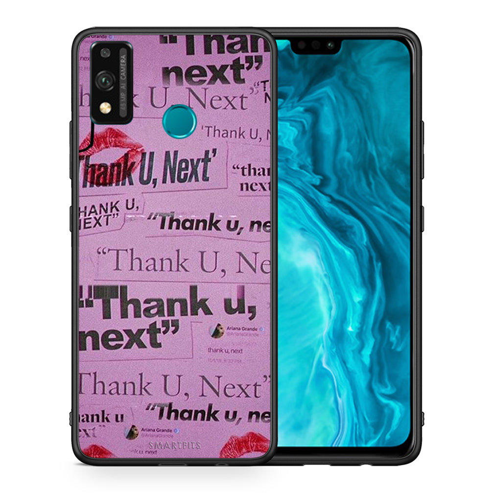 Θήκη Αγίου Βαλεντίνου Honor 9X Lite Thank You Next από τη Smartfits με σχέδιο στο πίσω μέρος και μαύρο περίβλημα | Honor 9X Lite Thank You Next case with colorful back and black bezels