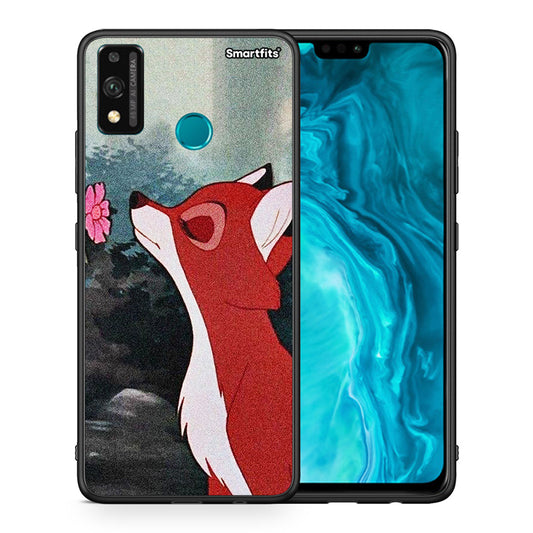 Θήκη Honor 9X Lite Tod And Vixey Love 2 από τη Smartfits με σχέδιο στο πίσω μέρος και μαύρο περίβλημα | Honor 9X Lite Tod And Vixey Love 2 case with colorful back and black bezels