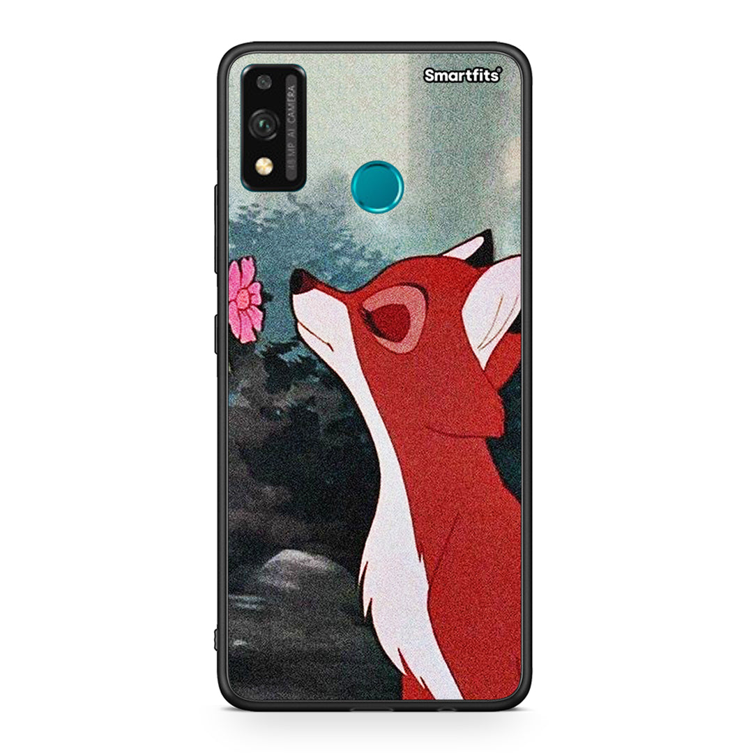Honor 9X Lite Tod And Vixey Love 2 θήκη από τη Smartfits με σχέδιο στο πίσω μέρος και μαύρο περίβλημα | Smartphone case with colorful back and black bezels by Smartfits