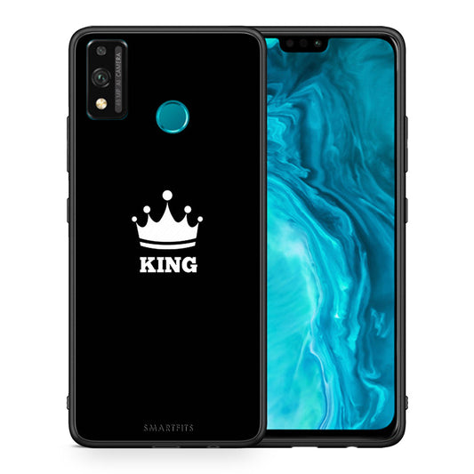 Θήκη Honor 9X Lite King Valentine από τη Smartfits με σχέδιο στο πίσω μέρος και μαύρο περίβλημα | Honor 9X Lite King Valentine case with colorful back and black bezels