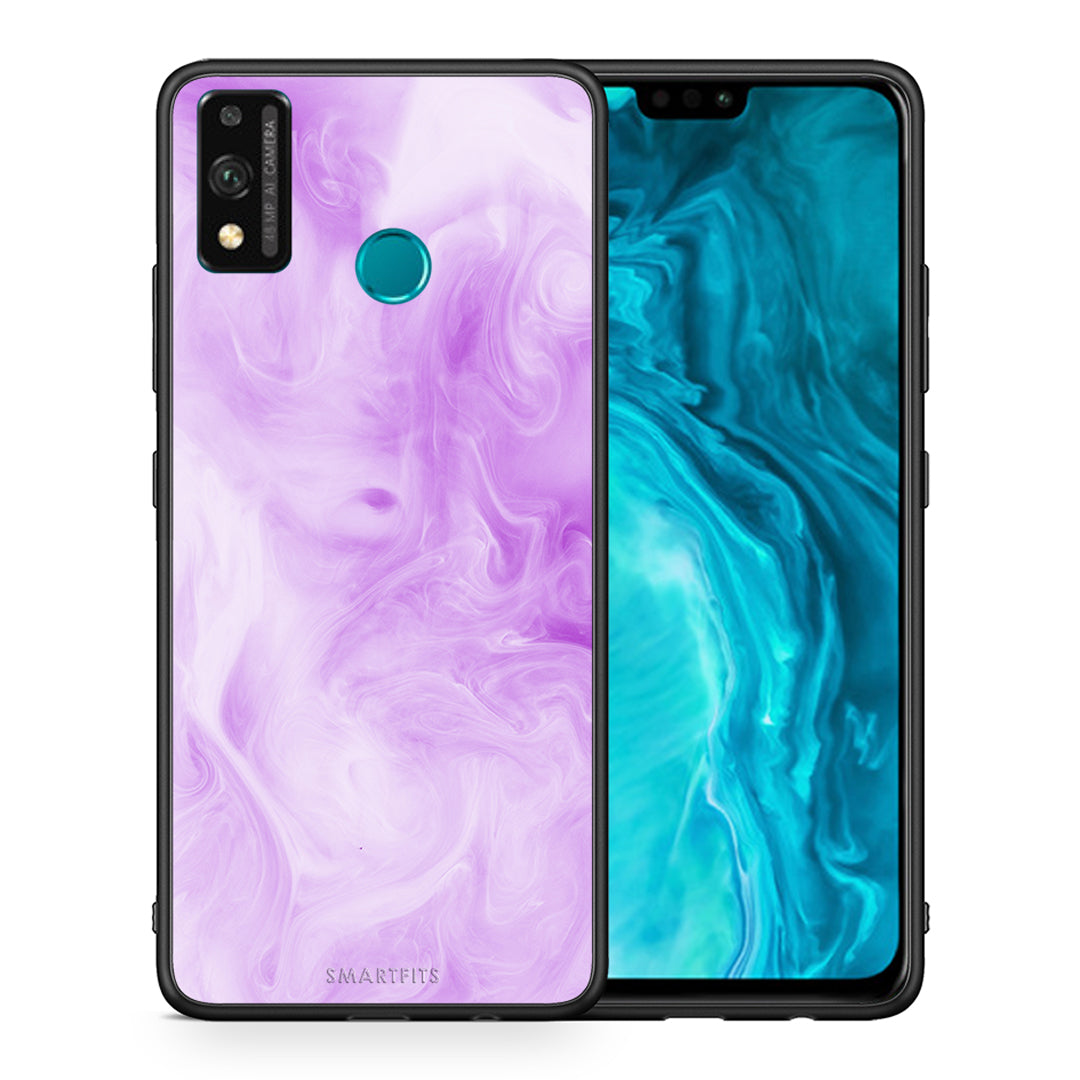 Θήκη Honor 9X Lite Lavender Watercolor από τη Smartfits με σχέδιο στο πίσω μέρος και μαύρο περίβλημα | Honor 9X Lite Lavender Watercolor case with colorful back and black bezels