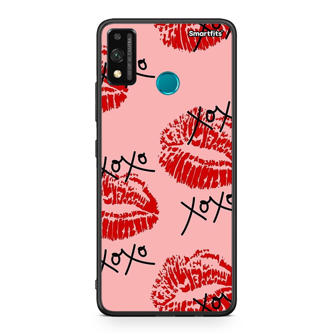 Honor 9X Lite XOXO Lips θήκη από τη Smartfits με σχέδιο στο πίσω μέρος και μαύρο περίβλημα | Smartphone case with colorful back and black bezels by Smartfits