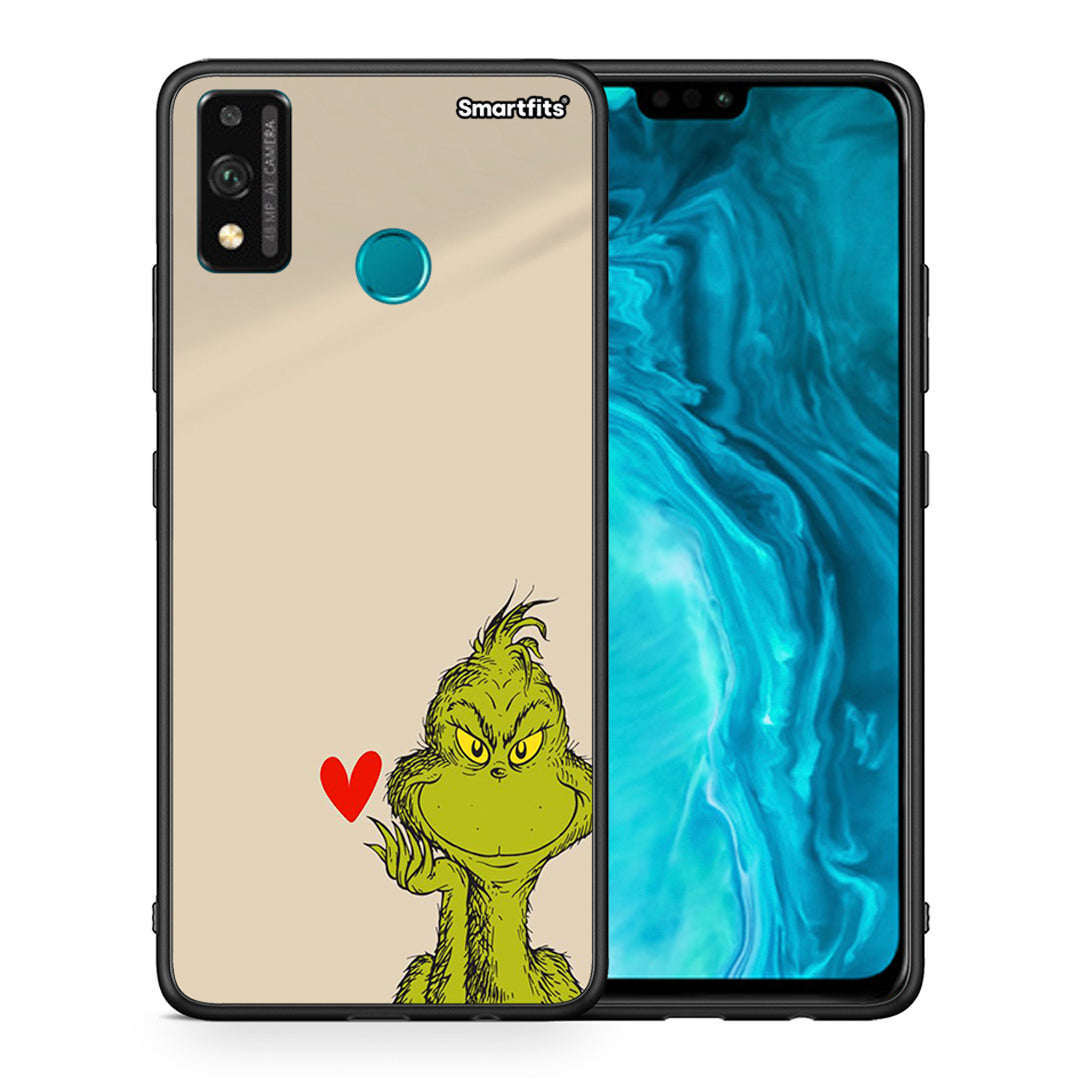 Θήκη Honor 9X Lite Xmas Grinch από τη Smartfits με σχέδιο στο πίσω μέρος και μαύρο περίβλημα | Honor 9X Lite Xmas Grinch case with colorful back and black bezels
