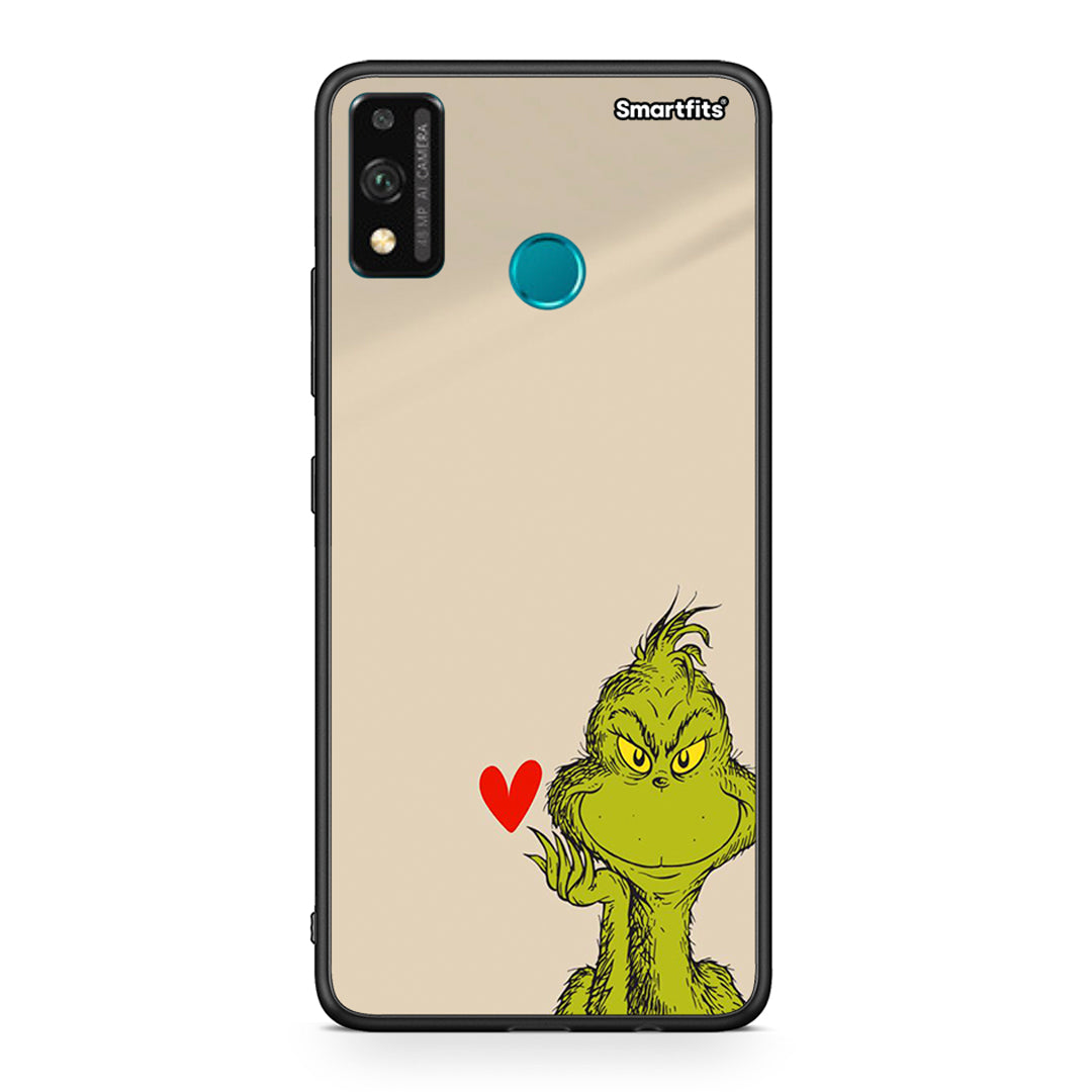 Honor 9X Lite Xmas Grinch θήκη από τη Smartfits με σχέδιο στο πίσω μέρος και μαύρο περίβλημα | Smartphone case with colorful back and black bezels by Smartfits