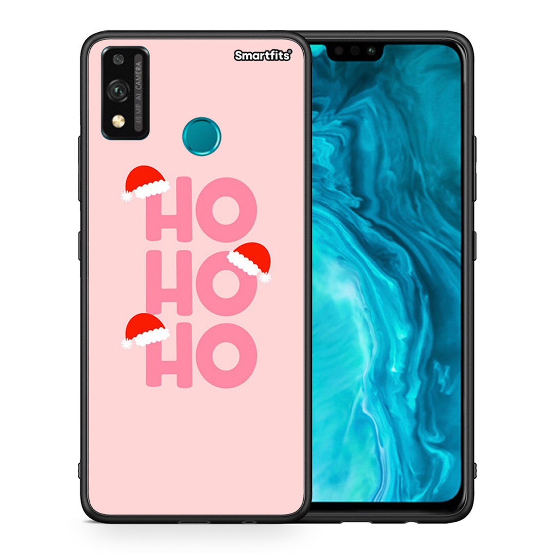 Θήκη Honor 9X Lite Xmas Ho Ho Ho από τη Smartfits με σχέδιο στο πίσω μέρος και μαύρο περίβλημα | Honor 9X Lite Xmas Ho Ho Ho case with colorful back and black bezels