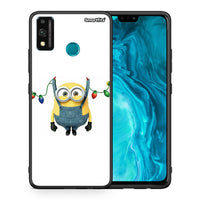 Thumbnail for Θήκη Honor 9X Lite Xmas Minion Lights από τη Smartfits με σχέδιο στο πίσω μέρος και μαύρο περίβλημα | Honor 9X Lite Xmas Minion Lights case with colorful back and black bezels