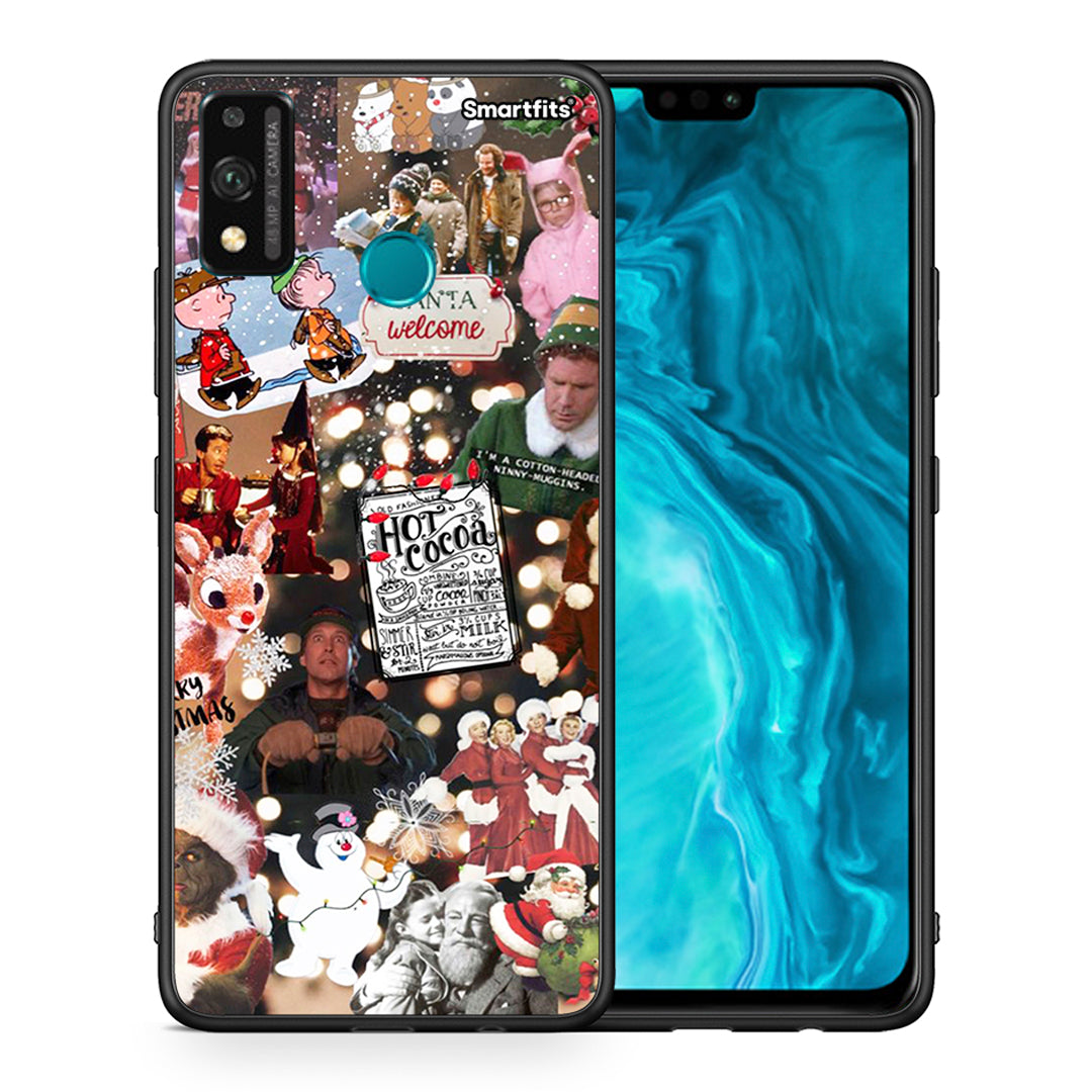 Θήκη Honor 9X Lite Xmas Movies από τη Smartfits με σχέδιο στο πίσω μέρος και μαύρο περίβλημα | Honor 9X Lite Xmas Movies case with colorful back and black bezels