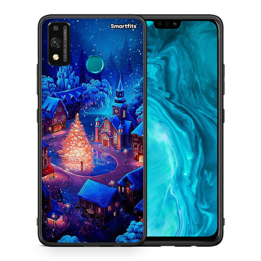 Θήκη Honor 9X Lite Xmas Village από τη Smartfits με σχέδιο στο πίσω μέρος και μαύρο περίβλημα | Honor 9X Lite Xmas Village case with colorful back and black bezels