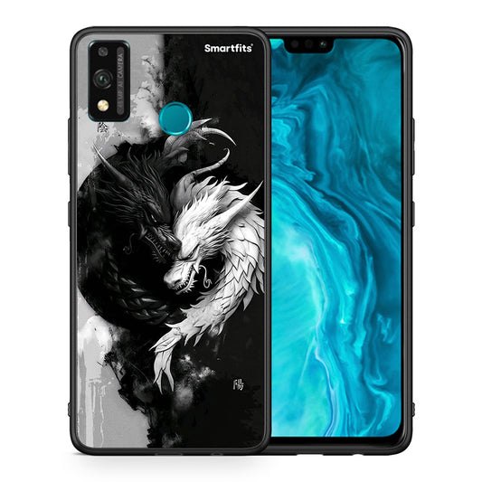 Θήκη Honor 9X Lite Yin Yang από τη Smartfits με σχέδιο στο πίσω μέρος και μαύρο περίβλημα | Honor 9X Lite Yin Yang case with colorful back and black bezels