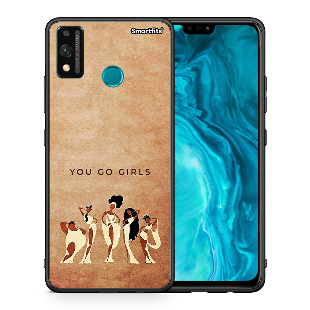 Θήκη Honor 9X Lite You Go Girl από τη Smartfits με σχέδιο στο πίσω μέρος και μαύρο περίβλημα | Honor 9X Lite You Go Girl case with colorful back and black bezels