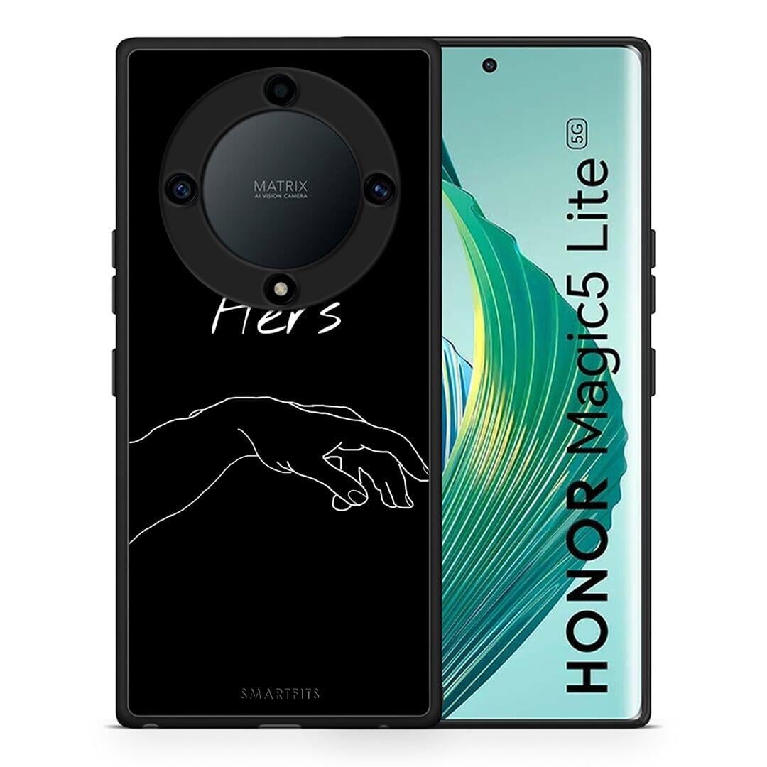 Θήκη Honor Magic5 Lite 5G / X9a Aesthetic Love 1 από τη Smartfits με σχέδιο στο πίσω μέρος και μαύρο περίβλημα | Honor Magic5 Lite 5G / X9a Aesthetic Love 1 Case with Colorful Back and Black Bezels