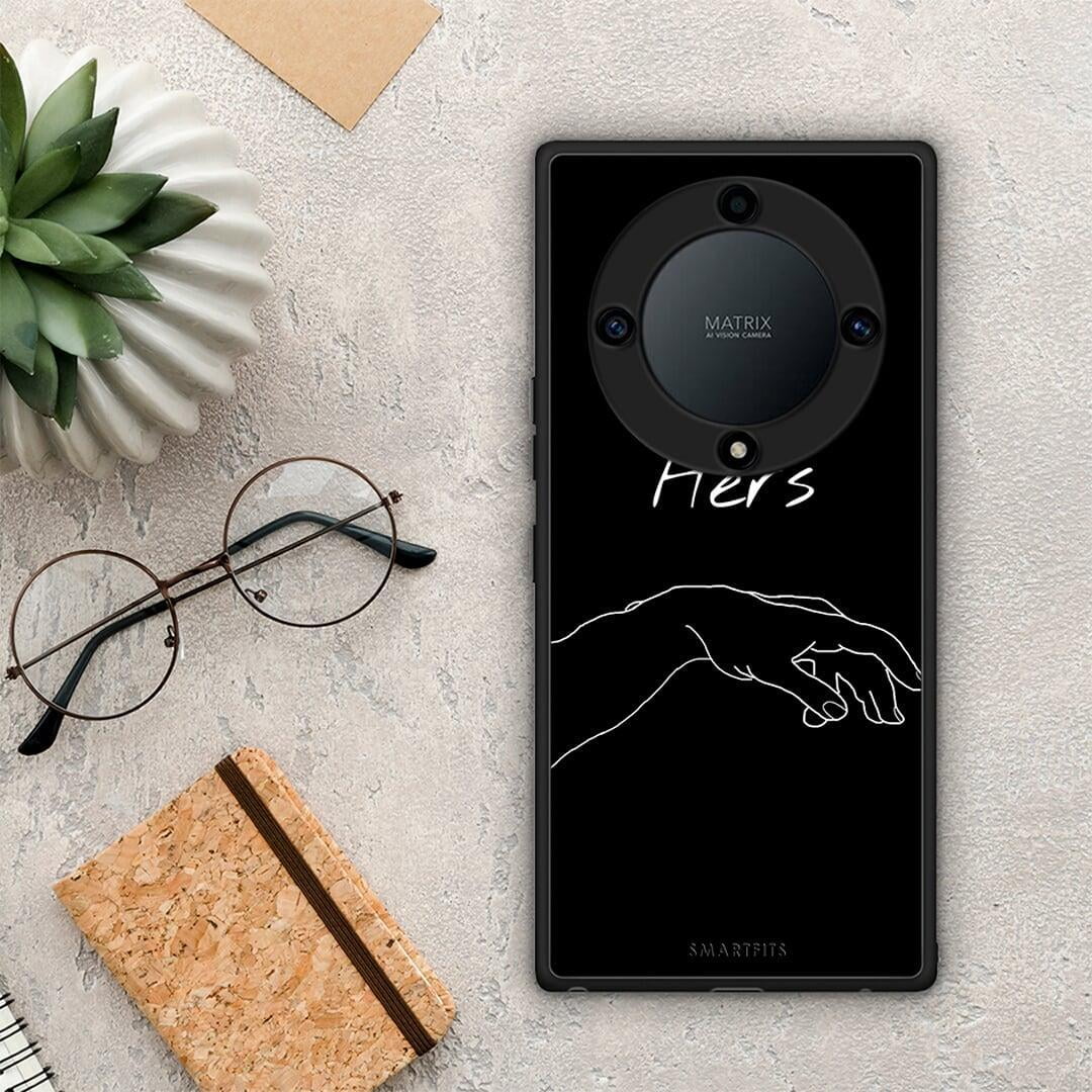 Θήκη Honor Magic5 Lite 5G / X9a Aesthetic Love 1 από τη Smartfits με σχέδιο στο πίσω μέρος και μαύρο περίβλημα | Honor Magic5 Lite 5G / X9a Aesthetic Love 1 Case with Colorful Back and Black Bezels