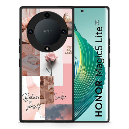 Θήκη Honor Magic5 Lite 5G / X9a Aesthetic Collage από τη Smartfits με σχέδιο στο πίσω μέρος και μαύρο περίβλημα | Honor Magic5 Lite 5G / X9a Aesthetic Collage Case with Colorful Back and Black Bezels