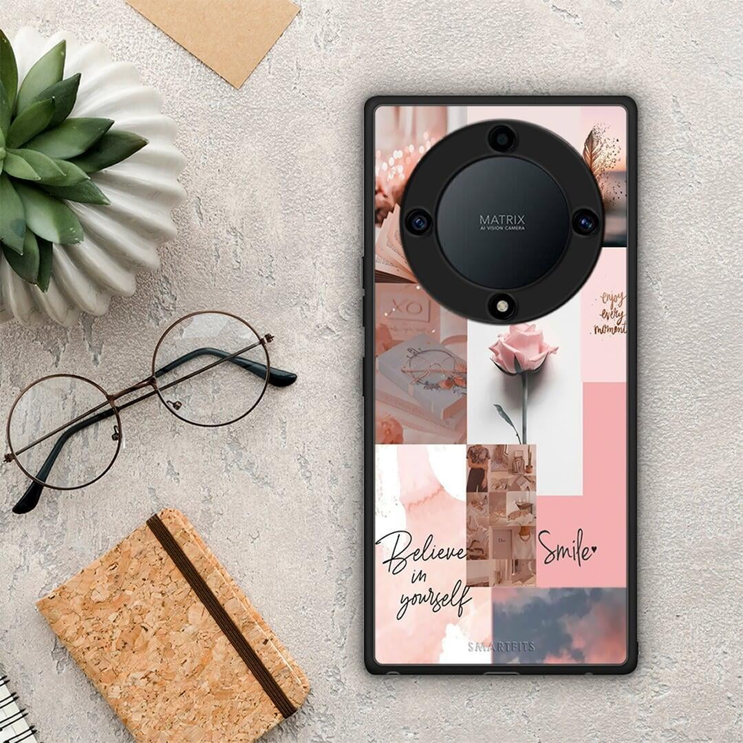 Θήκη Honor Magic5 Lite 5G / X9a Aesthetic Collage από τη Smartfits με σχέδιο στο πίσω μέρος και μαύρο περίβλημα | Honor Magic5 Lite 5G / X9a Aesthetic Collage Case with Colorful Back and Black Bezels
