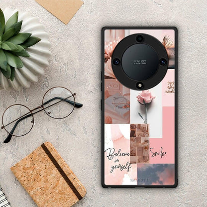Θήκη Honor Magic5 Lite 5G / X9a Aesthetic Collage από τη Smartfits με σχέδιο στο πίσω μέρος και μαύρο περίβλημα | Honor Magic5 Lite 5G / X9a Aesthetic Collage Case with Colorful Back and Black Bezels
