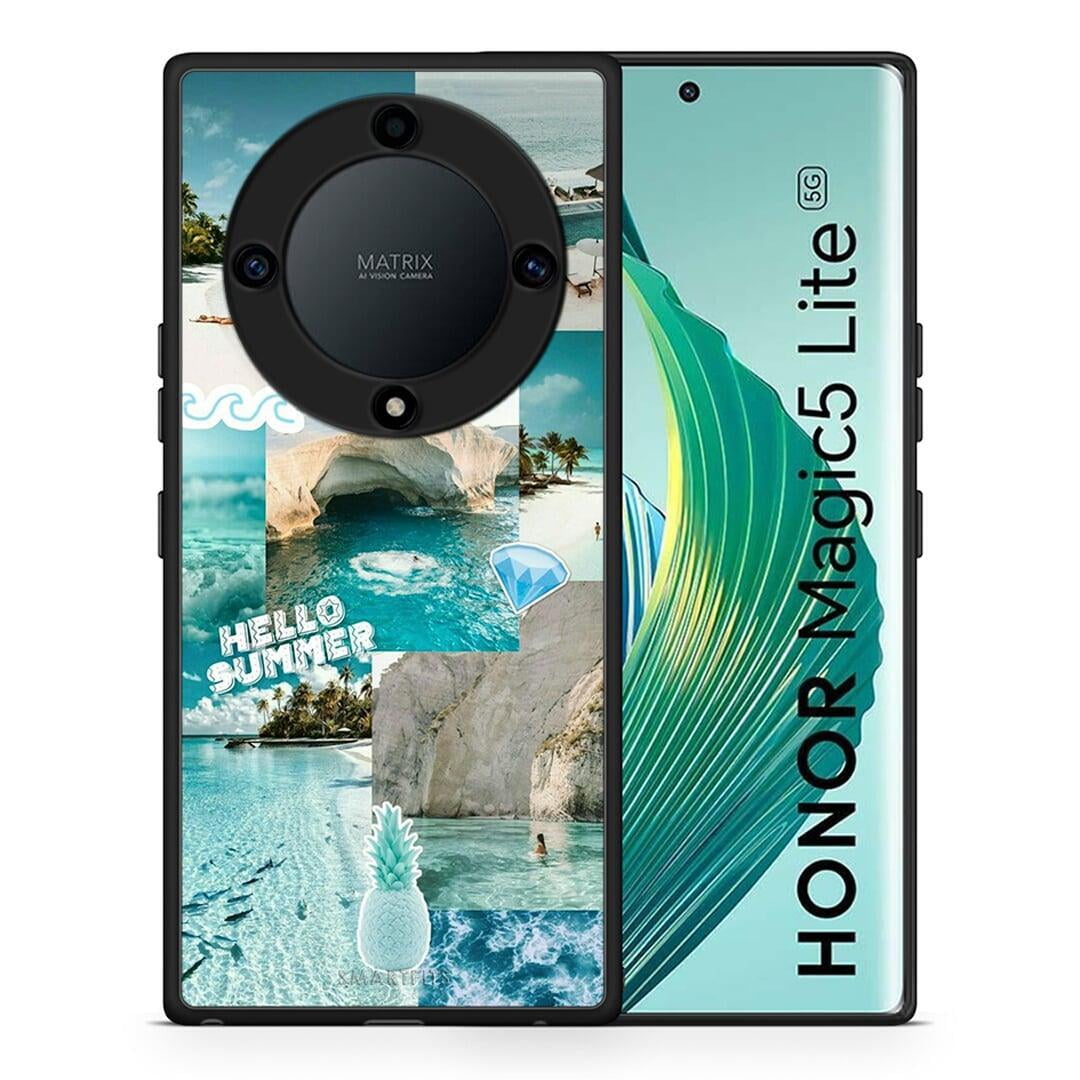 Θήκη Honor Magic5 Lite 5G / X9a Aesthetic Summer από τη Smartfits με σχέδιο στο πίσω μέρος και μαύρο περίβλημα | Honor Magic5 Lite 5G / X9a Aesthetic Summer Case with Colorful Back and Black Bezels