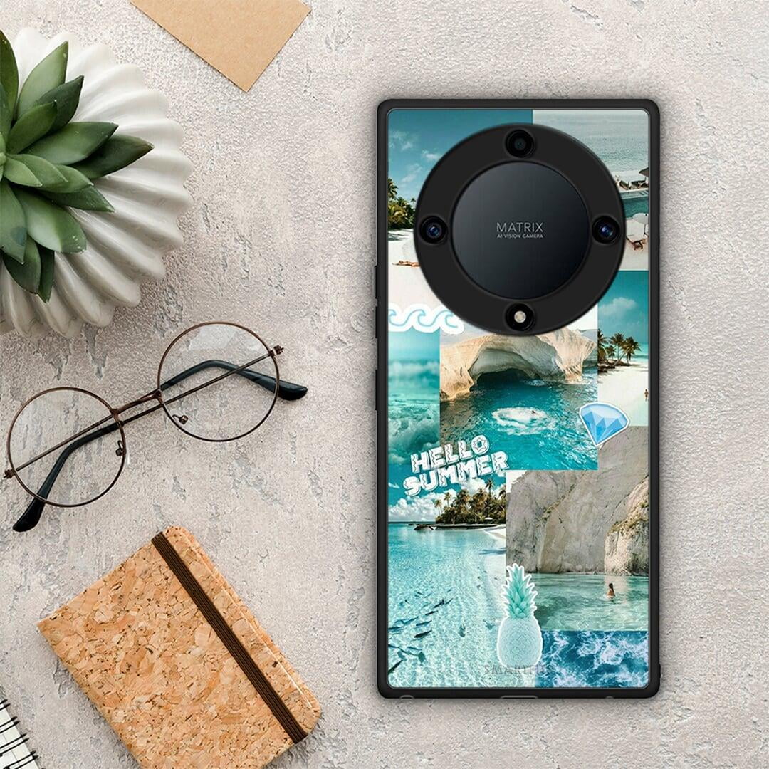 Θήκη Honor Magic5 Lite 5G / X9a Aesthetic Summer από τη Smartfits με σχέδιο στο πίσω μέρος και μαύρο περίβλημα | Honor Magic5 Lite 5G / X9a Aesthetic Summer Case with Colorful Back and Black Bezels