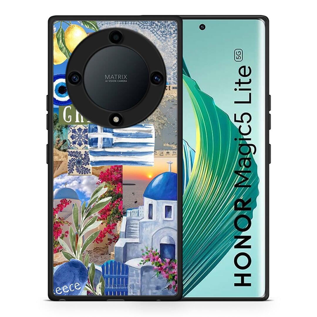 Θήκη Honor Magic5 Lite 5G / X40 / X9a All Greek από τη Smartfits με σχέδιο στο πίσω μέρος και μαύρο περίβλημα | Honor Magic5 Lite 5G / X40 / X9a All Greek Case with Colorful Back and Black Bezels