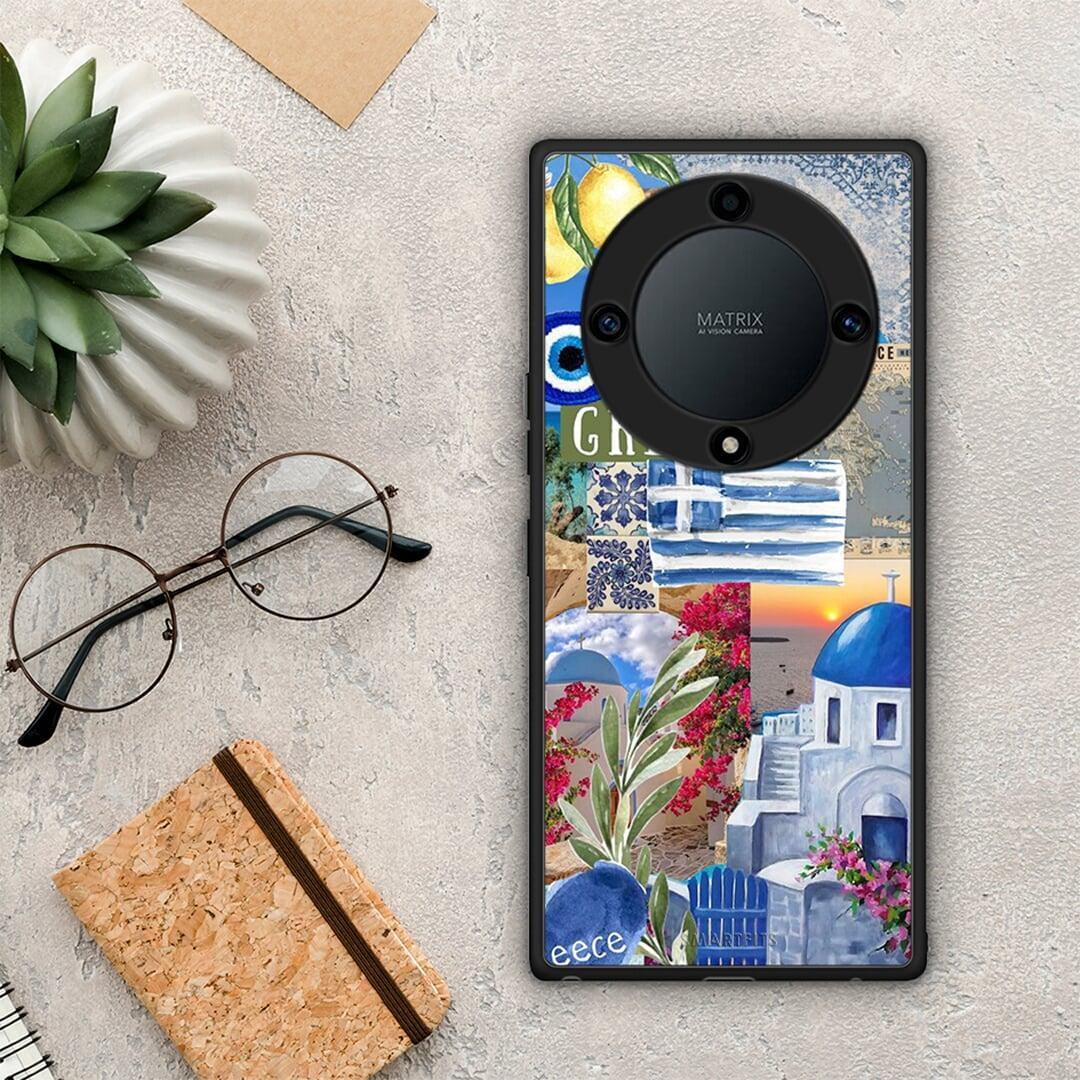 Θήκη Honor Magic5 Lite 5G / X9a All Greek από τη Smartfits με σχέδιο στο πίσω μέρος και μαύρο περίβλημα | Honor Magic5 Lite 5G / X9a All Greek Case with Colorful Back and Black Bezels