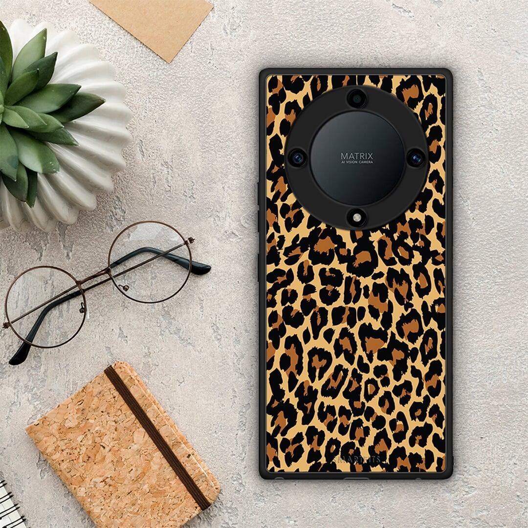 Θήκη Honor Magic5 Lite 5G / X9a Animal Leopard από τη Smartfits με σχέδιο στο πίσω μέρος και μαύρο περίβλημα | Honor Magic5 Lite 5G / X9a Animal Leopard Case with Colorful Back and Black Bezels