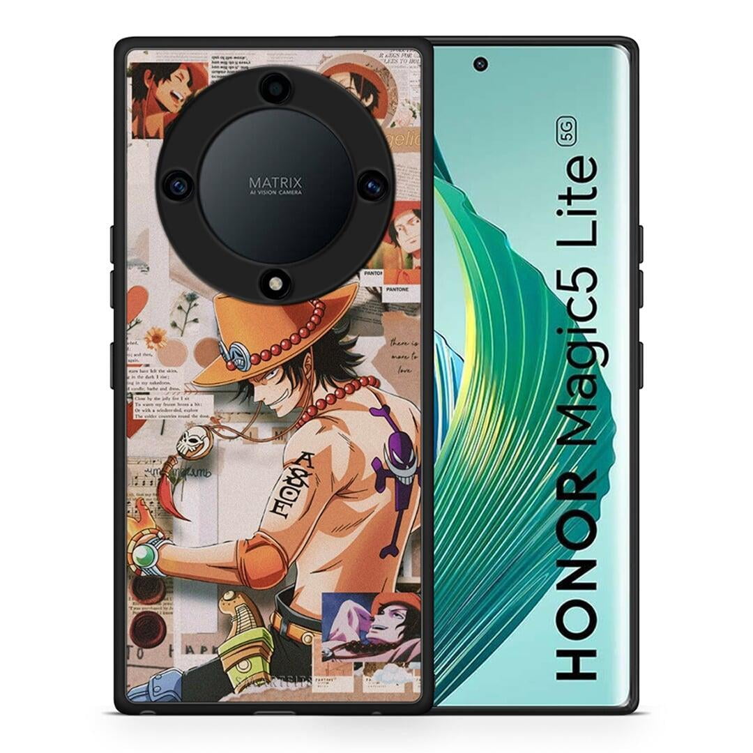 Θήκη Honor Magic5 Lite 5G / X9a Anime Collage από τη Smartfits με σχέδιο στο πίσω μέρος και μαύρο περίβλημα | Honor Magic5 Lite 5G / X9a Anime Collage Case with Colorful Back and Black Bezels