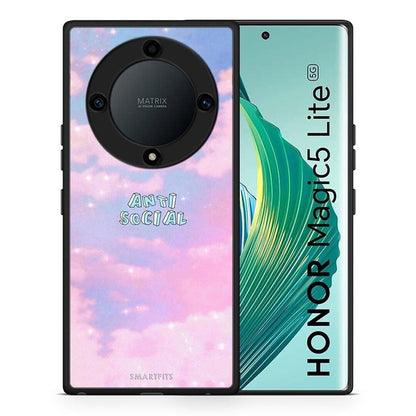Θήκη Honor Magic5 Lite 5G / X9a Anti Social από τη Smartfits με σχέδιο στο πίσω μέρος και μαύρο περίβλημα | Honor Magic5 Lite 5G / X9a Anti Social Case with Colorful Back and Black Bezels