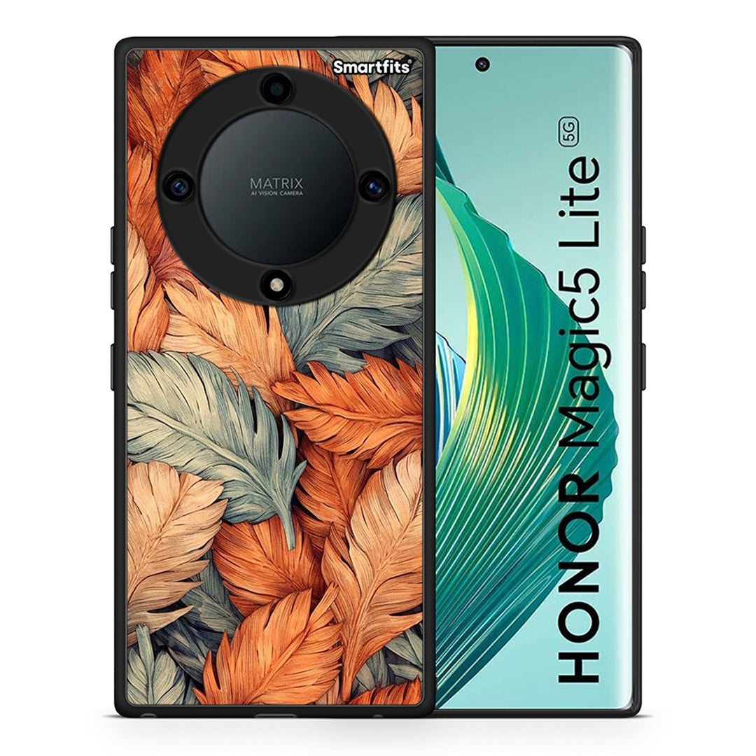 Θήκη Honor Magic5 Lite 5G / X9a Autumn Leaves από τη Smartfits με σχέδιο στο πίσω μέρος και μαύρο περίβλημα | Honor Magic5 Lite 5G / X9a Autumn Leaves Case with Colorful Back and Black Bezels