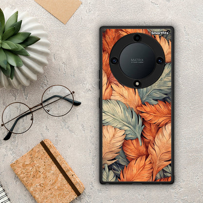 Θήκη Honor Magic5 Lite 5G / X9a Autumn Leaves από τη Smartfits με σχέδιο στο πίσω μέρος και μαύρο περίβλημα | Honor Magic5 Lite 5G / X9a Autumn Leaves Case with Colorful Back and Black Bezels