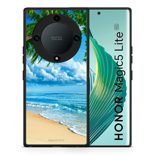Θήκη Honor Magic5 Lite 5G / X9a Beautiful Beach από τη Smartfits με σχέδιο στο πίσω μέρος και μαύρο περίβλημα | Honor Magic5 Lite 5G / X9a Beautiful Beach Case with Colorful Back and Black Bezels